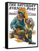"Old Miner," Saturday Evening Post Cover, April 6, 1929-Edgar Franklin Wittmack-Framed Stretched Canvas