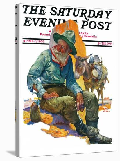"Old Miner," Saturday Evening Post Cover, April 6, 1929-Edgar Franklin Wittmack-Stretched Canvas