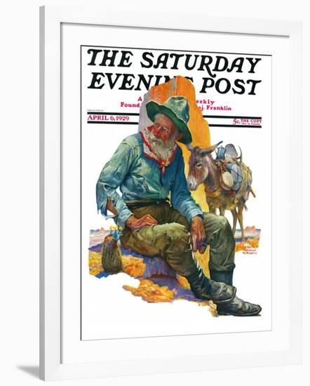 "Old Miner," Saturday Evening Post Cover, April 6, 1929-Edgar Franklin Wittmack-Framed Giclee Print