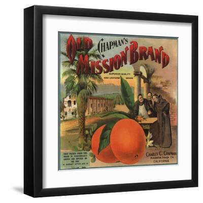 Placentia Chapman's Old Mission Monks Orange Citrus Fruit Crate Label Art Print 