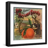 Old Mission Brand - Placentia, California - Citrus Crate Label-Lantern Press-Framed Art Print