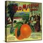 Old Mission Orange Label - Fullerton, CA-Lantern Press-Stretched Canvas