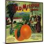 Old Mission Orange Label - Fullerton, CA-Lantern Press-Mounted Art Print