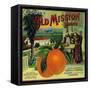 Old Mission Orange Label - Fullerton, CA-Lantern Press-Framed Stretched Canvas