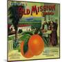 Old Mission Orange Label - Fullerton, CA-Lantern Press-Mounted Art Print