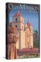 Old Mission - Santa Barbara, California-Lantern Press-Stretched Canvas