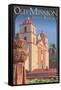 Old Mission - Santa Barbara, California-Lantern Press-Framed Stretched Canvas