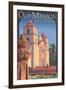 Old Mission - Santa Barbara, California-Lantern Press-Framed Art Print