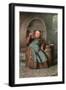 Old Monk Testing Wine-null-Framed Art Print