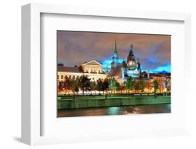 Old Montreal at Dusk Canada-null-Framed Art Print