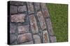 Old Montreal Cobblestones and Grass 01-Tina Lavoie-Stretched Canvas