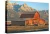 Old Mormon Barn, TM Moulton, Wyoming-Vincent James-Stretched Canvas