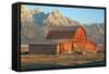 Old Mormon Barn, TM Moulton, Wyoming-Vincent James-Framed Stretched Canvas