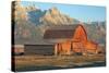 Old Mormon Barn, TM Moulton, Wyoming-Vincent James-Stretched Canvas