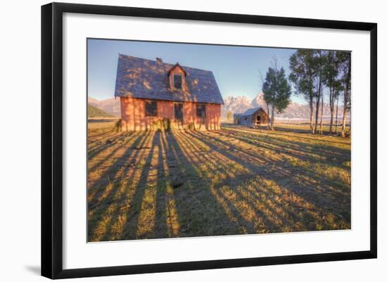 Old Mormon House and Long Shadows, Wyoming-Vincent James-Framed Photographic Print