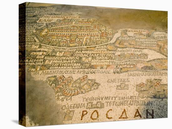 Old Mosaic Map of the World in St. Georges Church, Madaba, Jordan, Middle East-Richardson Rolf-Stretched Canvas