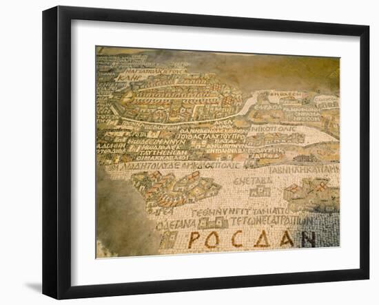 Old Mosaic Map of the World in St. Georges Church, Madaba, Jordan, Middle East-Richardson Rolf-Framed Photographic Print