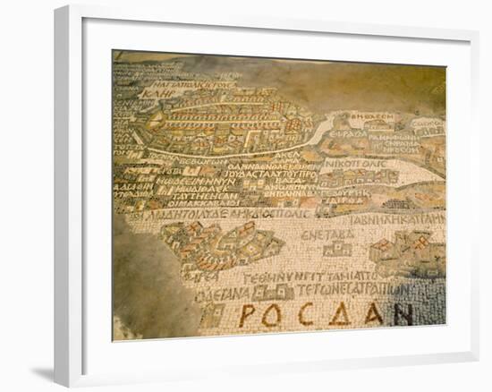 Old Mosaic Map of the World in St. Georges Church, Madaba, Jordan, Middle East-Richardson Rolf-Framed Photographic Print