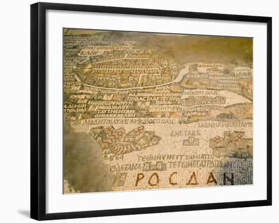 Old Mosaic Map of the World in St. Georges Church, Madaba, Jordan, Middle East-Richardson Rolf-Framed Photographic Print