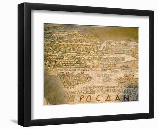 Old Mosaic Map of the World in St. Georges Church, Madaba, Jordan, Middle East-Richardson Rolf-Framed Photographic Print