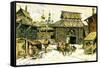 Old Moscow. the Wooden City, 1902-Appolinari Mikhaylovich Vasnetsov-Framed Stretched Canvas