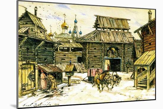 Old Moscow. the Wooden City, 1902-Appolinari Mikhaylovich Vasnetsov-Mounted Giclee Print