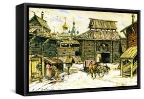 Old Moscow. the Wooden City, 1902-Appolinari Mikhaylovich Vasnetsov-Framed Stretched Canvas