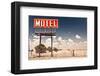 Old Motel Sign On Route 66 USA-null-Framed Art Print