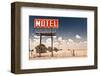 Old Motel Sign On Route 66 USA-null-Framed Art Print