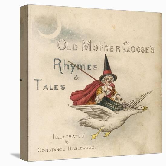 Old Mother Goose Flying Her Goose-null-Stretched Canvas