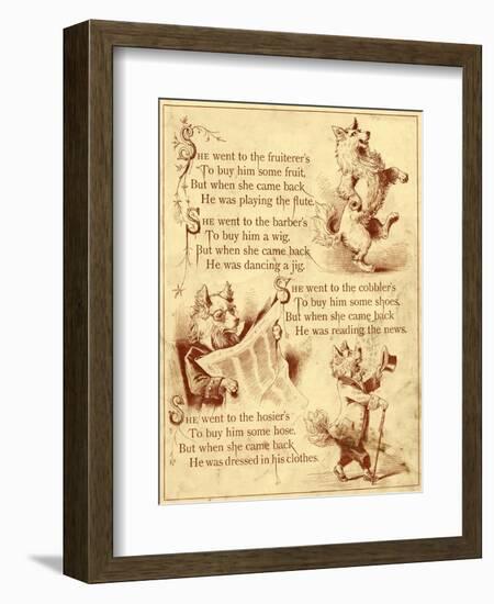 Old Mother Hubbard: Dancing, Reading News, Wearing Clothes-null-Framed Photographic Print