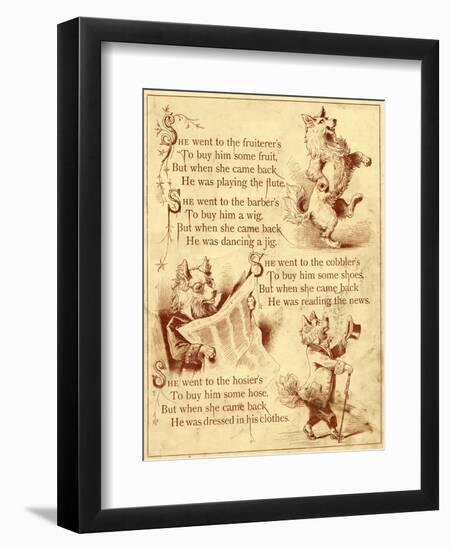 Old Mother Hubbard: Dancing, Reading News, Wearing Clothes-null-Framed Photographic Print