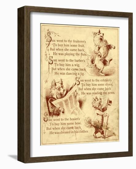 Old Mother Hubbard: Dancing, Reading News, Wearing Clothes-null-Framed Photographic Print