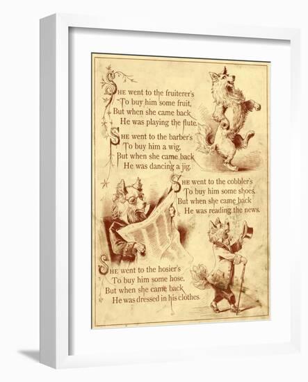 Old Mother Hubbard: Dancing, Reading News, Wearing Clothes-null-Framed Photographic Print