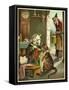 Old Mother Hubbard: Dog Feeding the Cat-null-Framed Stretched Canvas