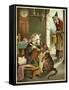 Old Mother Hubbard: Dog Feeding the Cat-null-Framed Stretched Canvas