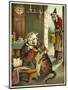 Old Mother Hubbard: Dog Feeding the Cat-null-Mounted Art Print