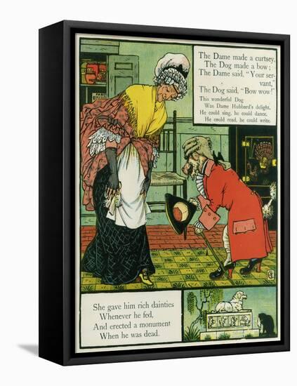 Old Mother Hubbard-Walter Crane-Framed Stretched Canvas