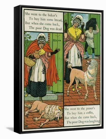 Old Mother Hubbard-Walter Crane-Framed Stretched Canvas