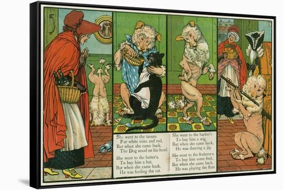 Old Mother Hubbard-Walter Crane-Framed Stretched Canvas