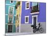 Old Motorcycle Outside a Purple Painted House in Villajoyosa, in Valencia, Spain, Europe-Mawson Mark-Mounted Photographic Print