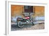 Old Motorcyle in Colonial Antigua, Guatemala-Charles Harker-Framed Photographic Print