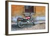 Old Motorcyle in Colonial Antigua, Guatemala-Charles Harker-Framed Photographic Print