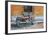 Old Motorcyle in Colonial Antigua, Guatemala-Charles Harker-Framed Photographic Print