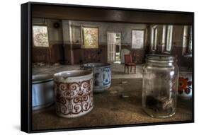 Old Mugs in Abandoned Interior-Nathan Wright-Framed Stretched Canvas