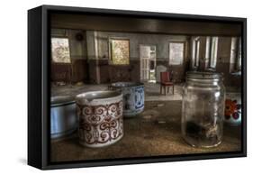 Old Mugs in Abandoned Interior-Nathan Wright-Framed Stretched Canvas