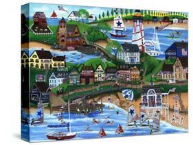 Old New England Seaside 4th of July Celebration-Cheryl Bartley-Stretched Canvas