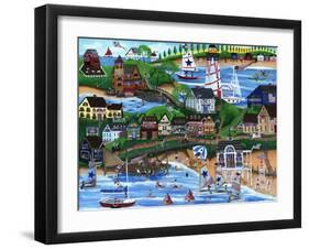 Old New England Seaside 4th of July Celebration-Cheryl Bartley-Framed Giclee Print