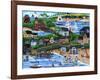 Old New England Seaside 4th of July Celebration-Cheryl Bartley-Framed Giclee Print