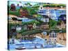 Old New England Seaside 4th of July Celebration-Cheryl Bartley-Stretched Canvas